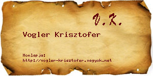 Vogler Krisztofer névjegykártya